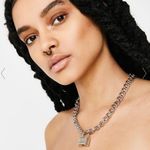 silver lock chain necklace Photo 1