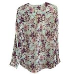 Kut From The Kloth ‎ Floral Print Sheer Blouse Womens Long Sleeve V Neck  Small Photo 1