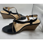 Cole Haan Women's  Black Leather Taylor Wedge Sandals Size 9.5 Photo 5
