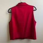 Talbots  Red Wool Blend Holiday Vest with Black Stitching/Embroidery Size M Photo 1