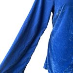 Free People NWT,  Chelsey Mini Dress Blue Velvet Open Back Bell Sleeves, Sz S Photo 8