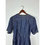 Pilcro Anthropologie  and the Letterpress Size 2 Belted‎ Blue Denim Romper Photo 11