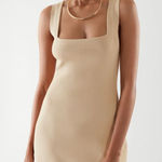 COS  Square Neck Tube Dress in Beige knit classic fall casual contemporary Photo 0