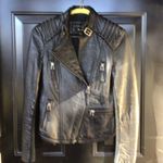 Bernardo Lambskin Leather Jacket Black Petite XSP Photo 3