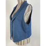 Sunbelt Denim Vintage Vest One Button Shawl Collar Size Large Blue Photo 2