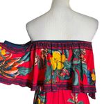 Flying Tomato  Tropical Maxi Dress Size XS Redd‎ Off The Shoulder Flowy Beach Photo 2