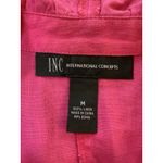 INC International Concepts Hot‎ Pink 100% Linen Ruffle Lightweight Jacket Medium Photo 4