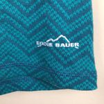 Eddie Bauer Women’s Green Chevron Patterned Quarter Zip-Up Pullover Sweatshirt Photo 4