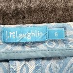 J. McLaughlin Pants Womens 6 Light Blue Jacquard Paisley Floral Tapered Slim Fit Photo 9