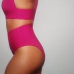 SKIMS  High-Waist Knit Magenta Bikini Bottom Size S Photo 2