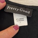 Pretty Good Short Elastic Sleeve Tie Down Front Gray & Black Long Stretchy Top L Photo 6