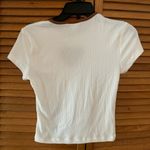 Rue 21 Brown and White Heart Ribbed Tee Sz Small Photo 5