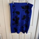 Nina Leonard  black blue floral two piece outfit size 1X Photo 5
