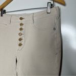 Pilcro Anthropologie Cream High-Rise Button-Fly Skinny Corduroy Pants Size 30 Photo 4