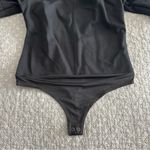 EXPRESS NEW! Black Fitted Ponte Square Neck Puff Sleeve Bodysuit Size S Photo 8