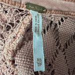 Free People Crochet Lace Patchwork Back Dusty Pink Long Sleeve Shirt Womens XS Photo 6