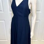 Madewell Navy Cross-Back Midi Fit and Flare Dress Photo 2