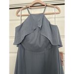 Birdy Grey Jules Chiffon Maxi Formal Bridesmaid Prom Dress Dusty Blue Size L Photo 3