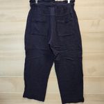 {M} Melissa Nepton Navy Gauze Linen Like Cropped Flowy Pant Blue Size M Photo 1