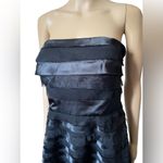 White House | Black Market  Luxe Formal Elegant Satin Silk Chiffon Strapless Dress Photo 1