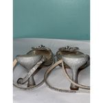 Ankis Women's US Size 8.5 Sling Back Comfy Toe Heels Shoes Silver S Photo 2