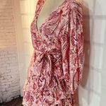 Melissa Odabash Tabitha white pink paisley true wrap dress size small Photo 5