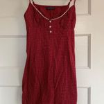 Brandy Melville Burgundy Plaid Embry Mini Dress Photo 0