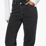 Princess Polly Black Holly asymmetrical crossover waist straight leg jean Photo 0