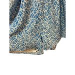 Pink Lily  Blue White Leaf Print Kimono Sleeve Romper Shorts Elastic Waist L Photo 3