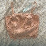 She & Sky Anthropologie x Light Pink Lace Crop Top, small NWT Photo 0
