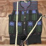 Vintage Cullinane Womens M‎ Sweater Vest Black Floral Lamb's wool blend cottage Size M Photo 13