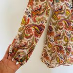 Ark & Co. Multicolor Printed Lined Long Sleeve Open Back Cross Neck Romper Sz M Photo 2