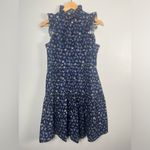 Sara Campbell Floral Navy Ruffle Sleeve Collar Size XS Dress Tiered Lina Blue Photo 1