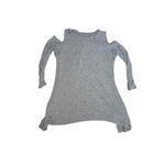 Aerie  Light Gray Heather Cold Shoulder Open Back "Backless" 3/4 Sleeve Top Photo 2