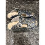 Alegria Navy Floral Leather Slip-Ons Mules Size Women’s EU 38 US 7.5 Support Photo 4