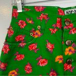 Vintage NAF NAF Green/Pink Floral Cut Off Denim Jean Shorts Size 40 Medium Green Photo 1