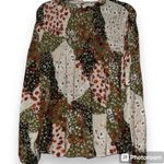 Indigo Soul women's size large pullover tunic longsleeve floral buttons in back Green Photo 8