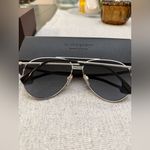 Burberry Silver and Black Aviator Sunglasses Photo 4