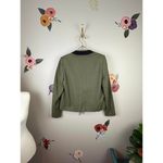 Cédric Charlier Olive Satin Lapel Blazer Photo 4