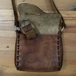 Source Unknown Vintage Leather Floral Tooled Shoulder Bag Saddle Bag 9x9.5 in Photo 5