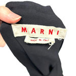 Marni Black Silk Tie Neck Crochet Hem Short Sleeve Dress Size 40 US 4 Photo 7