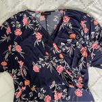 Lane Bryant  Navy Floral Faux Wrap Mini Dress Coquette Cottage Vacay Size 22/24 Photo 4