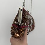 Unbranded Brown Beaded Sequin Crossbody Bag Silver Boho Purse Photo 3