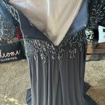 Mori Lee MGNY Madeline Gardner Formal Mother Of The Bride Charcoal Floor Length Bead 8/10 Photo 5