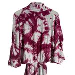 S/W/F Magenta Tie Dye Print Plunge V Photo 10