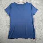 Lands' End  Top M Blue Side Tie Knot Short Sleeve T-Shirt Casual Elevated Chic Photo 2