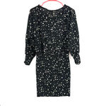 All in Favor  size small long sleeve‎ bodycon dress black cream speckled print Photo 1