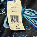 Laura Ashley  Womens Sz XL Silk Black And Blue Reef Embroidered Butterfly Jacket Photo 14
