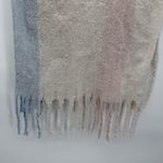 Unbranded Multicolor Pink Blue Striped Acrylic Scarf Fringe Fuzzy Long Photo 2