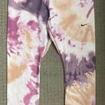 Nike 🌮 Training Dri-FIT One mid-rise 7/8 tie dye leggings/purple & multi, Large Photo 1